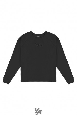 Camisas YoungLA Raw Neck Cloud Longsleeves Hombre Negras | 83PBXOUZE