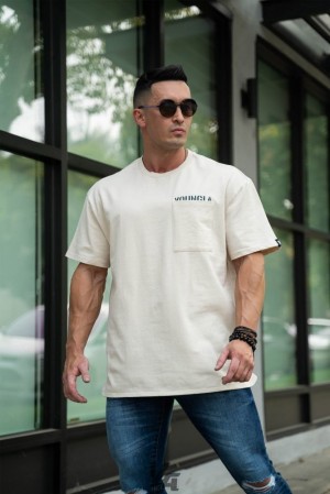 Camisas YoungLA Reflective Oversized Los Angeles Shirts Hombre Marrones | 35DMZWJAF