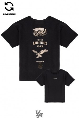 Camisas YoungLA Reversible Immortal Tee Hombre Negras | 63GLVAIBO