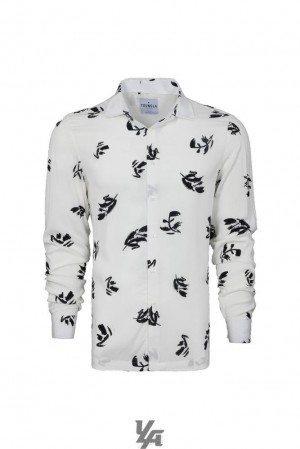 Camisas YoungLA Scarface Viscose Imprint Shirts Hombre Fallen Leaves | 73YQVCPUE