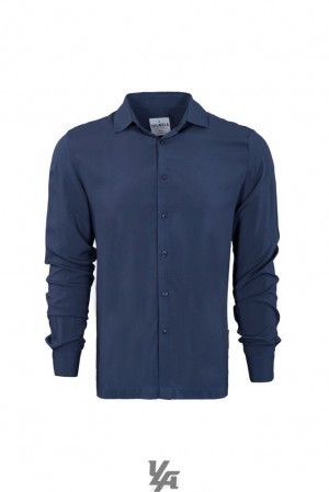 Camisas YoungLA Scarface Viscose Shirts Hombre Azul Marino | 31MZEUNIQ