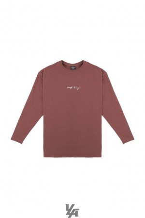 Camisas YoungLA Simple Things Long Sleeve Shirt Hombre Marrones | 81JUQEVPA