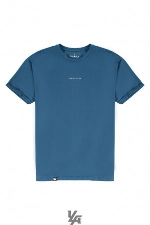 Camisas YoungLA Simplicity Tees Hombre Turquesa | 16HNTDZCO