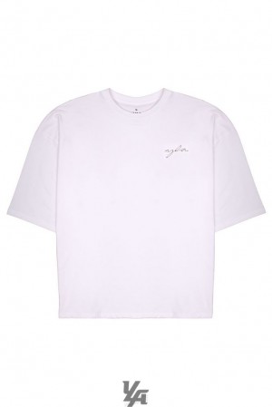 Camisas YoungLA Skyline Super Sized Tees Hombre Blancas Azules | 31DKSHEUP