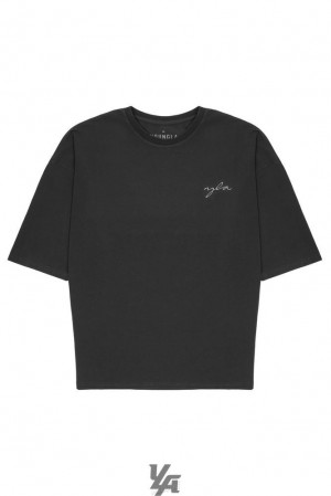 Camisas YoungLA Skyline Super Sized Tees Hombre Negras Azules | 15IBSPLXD