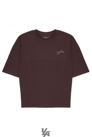 Camisas YoungLA Skyline Super Sized Tees Hombre Moradas Azules | 08EQKTOFR