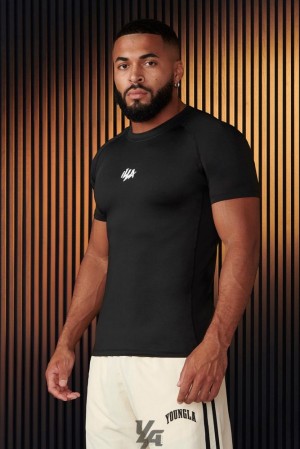 Camisas YoungLA Speed Compression Tees Hombre Negras | 76OUWQXFD