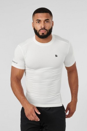 Camisas YoungLA Stealth Compression Tees Hombre Blancas | 28MJVQPDH