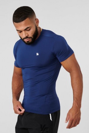 Camisas YoungLA Stealth Compression Tees Hombre Azul Marino | 98ANQFLUI