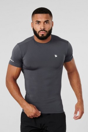 Camisas YoungLA Stealth Compression Tees Hombre Gris Oscuro | 78LYHBPWO