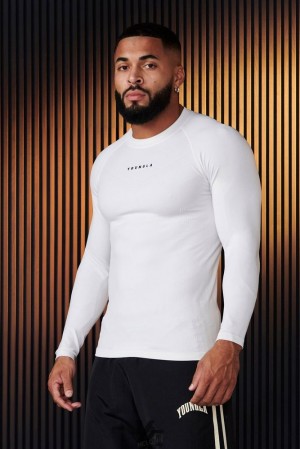 Camisas YoungLA Superhero Compression Longsleeves Hombre Blancas | 74NBIZSHF