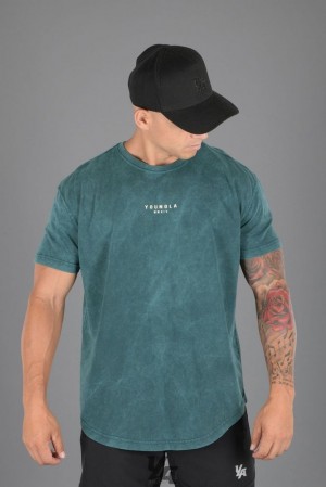 Camisas YoungLA Tee Wavy Collection Hombre Turquesa Azules | 34KJRGHSV