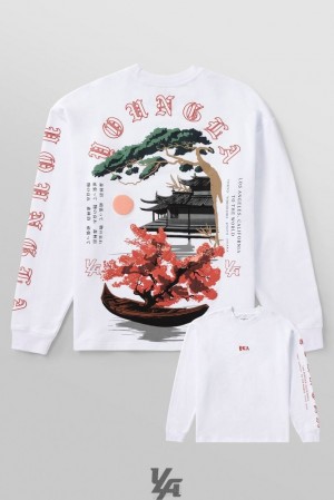 Camisas YoungLA Tokyo Longsleeves Hombre Blancas | 42WTKISYC