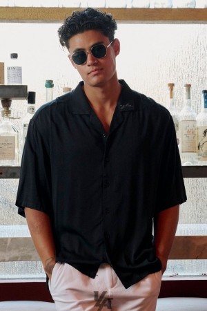 Camisas YoungLA Tulum Shirts Hombre Negras | 71XHZEAQR