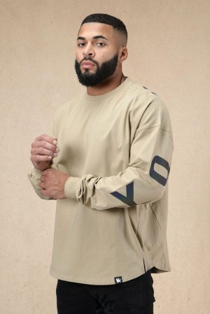 Camisas YoungLA Ultralight Arc Longsleeves Hombre Verde Oliva | 26ZSBKRJT