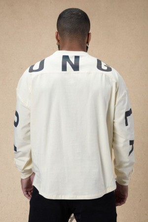 Camisas YoungLA Ultralight Arc Longsleeves Hombre Blancas | 87KAMQNYC