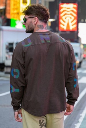 Camisas YoungLA Ultralight Arc Longsleeves Hombre Hot Fudge | 71TSVNEXG