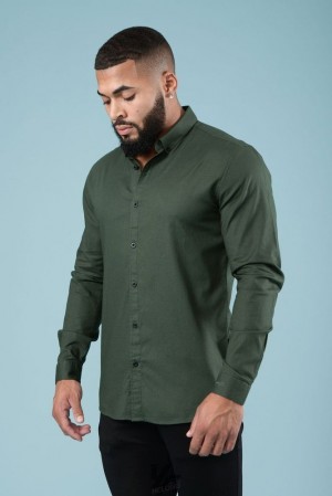 Camisas YoungLA Wallstreet Dress Shirts Hombre Verde | 93EPFACBO