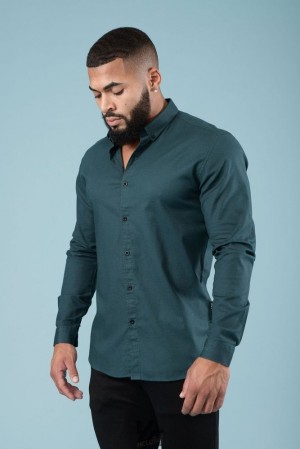 Camisas YoungLA Wallstreet Dress Shirts Hombre Turquesa | 72NETXKFG