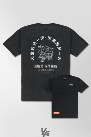 Camisas YoungLA Washed Drip Tees Hombre Day in Heaven | 60UVSYNEA