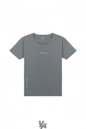 Camisas YoungLA Wide Neck Raw Cut Tee Hombre Gris | 30SOKMZIX