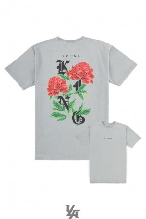 Camisas YoungLA Young King Tees Hombre Gris | 83SXRYBGC