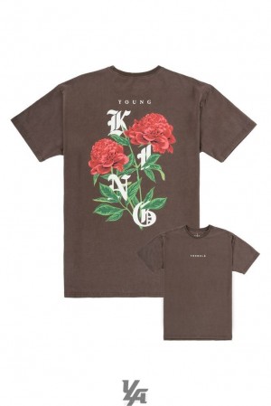Camisas YoungLA Young King Tees Hombre Marrones | 58CSTJLIN