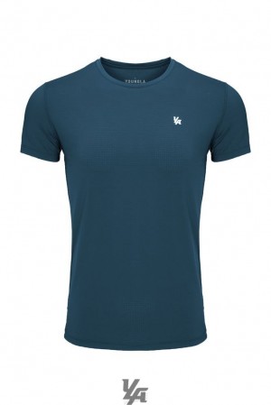 Camisas YoungLA Zephyr Compression Short Sleeve Hombre Turquesa | 37NSOUQRF