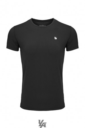 Camisas YoungLA Zephyr Compression Short Sleeve Hombre Negras | 96KSDOCPH