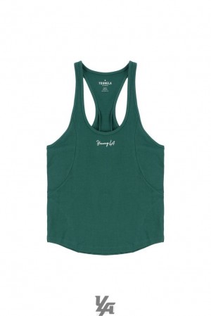 Camiseta Tirantes YoungLA Aesthetics Stringers Hombre Verde | 19QIXSZBF