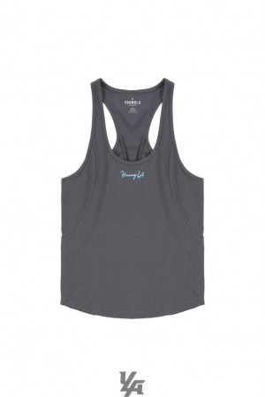 Camiseta Tirantes YoungLA Aesthetics Stringers Hombre Gris | 63AVBTUHO
