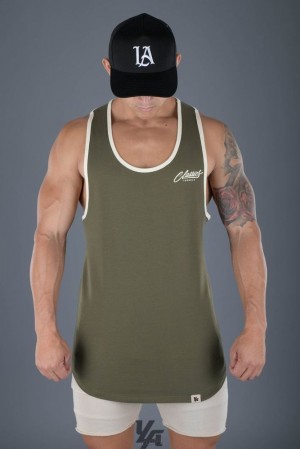 Camiseta Tirantes YoungLA Classics Stringer Tank Hombre Verde Oliva | 17SUVQJCG