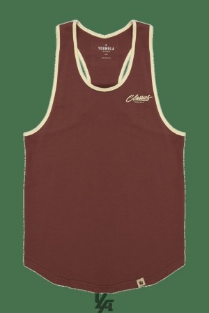 Camiseta Tirantes YoungLA Classics Stringer Tank Hombre Marrones | 85SPQNXAB