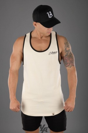 Camiseta Tirantes YoungLA Classics Stringer Tank Hombre Blancas | 63YOEAFTD
