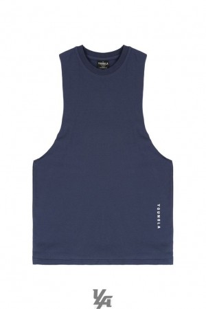 Camiseta Tirantes YoungLA Delt Tanks Hombre Azul Marino | 04NIMYGDB