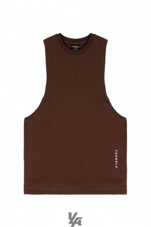 Camiseta Tirantes YoungLA Delt Tanks Hombre Marrones | 85RFTMYXQ