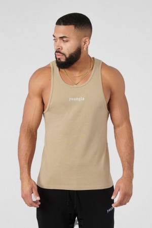 Camiseta Tirantes YoungLA Earthy Collection Tanks Hombre Negras | 17BNTYDKH