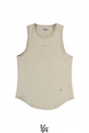 Camiseta Tirantes YoungLA Excellence Tanks Hombre Marrones Azules | 16DLKNYHI