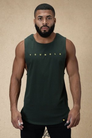 Camiseta Tirantes YoungLA Infinity Muscle Tanks Hombre Verde | 10VBYHGAX