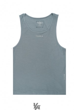 Camiseta Tirantes YoungLA Marine Slub Tanks Hombre Azules Azules | 38GXLKZMT