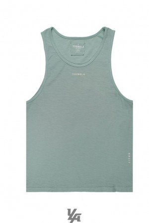 Camiseta Tirantes YoungLA Marine Slub Tanks Hombre Verde Menta Azules | 12XAOSKRQ