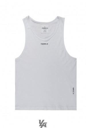 Camiseta Tirantes YoungLA Marine Slub Tanks Hombre Blancas | 07IXOWGTM