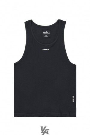 Camiseta Tirantes YoungLA Marine Slub Tanks Hombre Negras | 65NBSFOLA