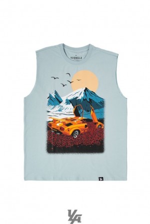 Camiseta Tirantes YoungLA Motion Picture Cut Offs Hombre Flourishing Winters | 46JVBUOKH