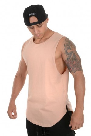 Camiseta Tirantes YoungLA Muscle Tanks Hombre Salmon | 26SRVHWXD