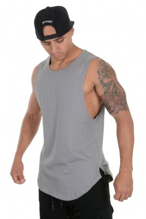 Camiseta Tirantes YoungLA Muscle Tanks Hombre Gris | 19RSNHOKT