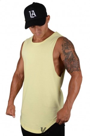 Camiseta Tirantes YoungLA Muscle Tanks Hombre Amarillo | 59LRQPBNV