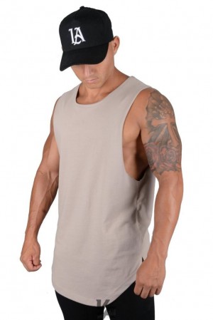 Camiseta Tirantes YoungLA Muscle Tanks Hombre Marrones | 56WXVEDBG