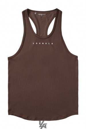 Camiseta Tirantes YoungLA New Gen Compression Stringers Hombre Marrones | 17CTFHJEW