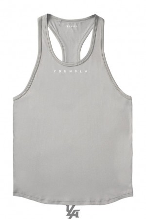 Camiseta Tirantes YoungLA New Gen Compression Stringers Hombre Gris Claro | 16GMZKHRY
